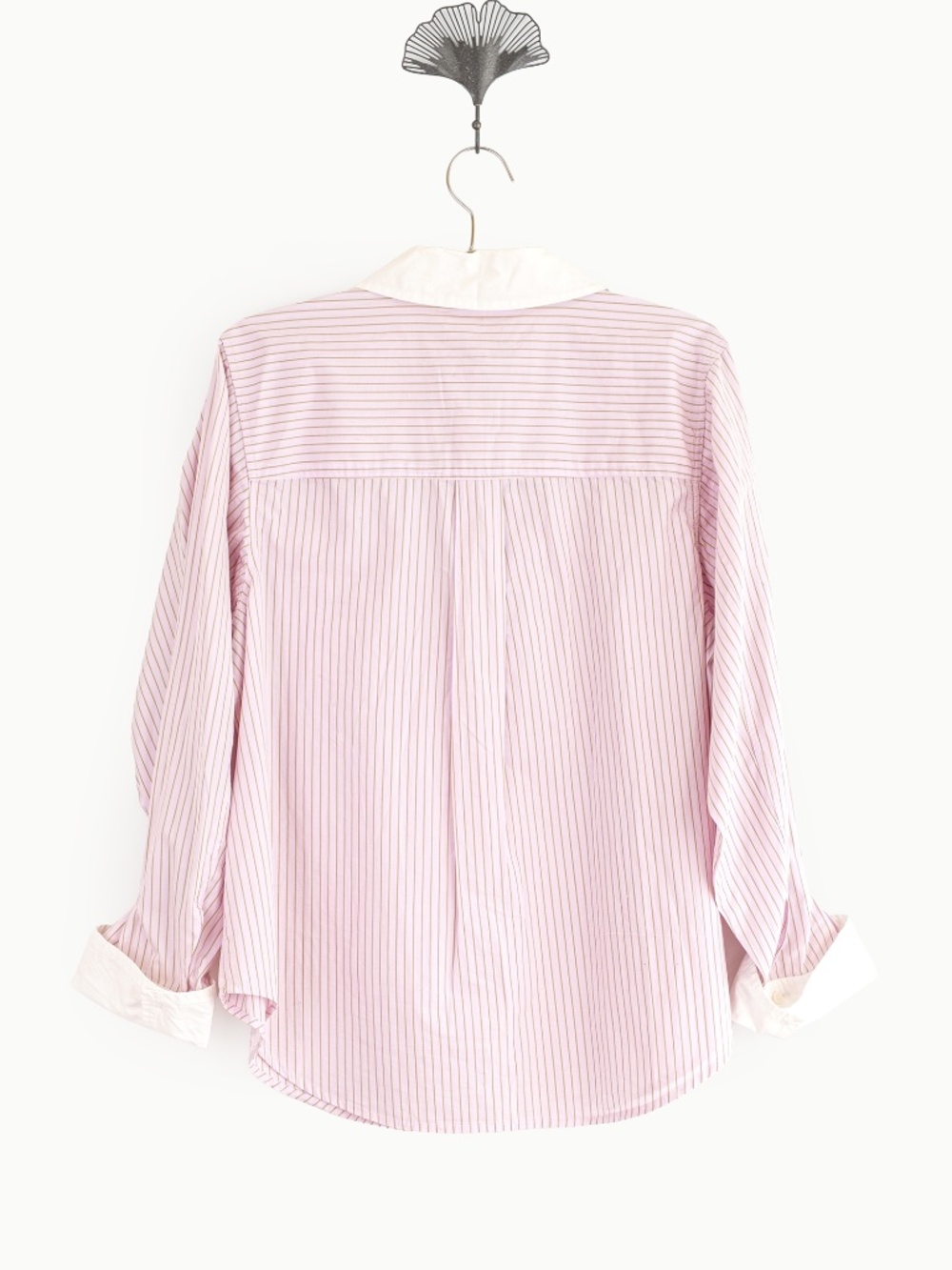 NWT Derek Lam 10 Crosby Wesley Sequined Striped Cotton Shirt Pink $395 - Size M - Picture 7 of 12